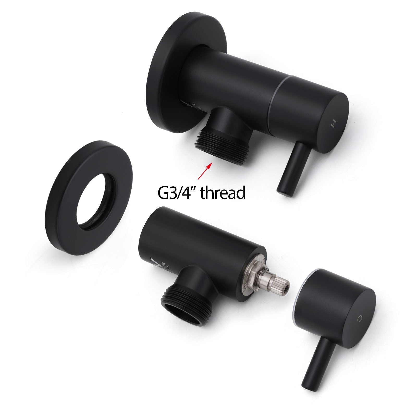 Black Washing Machine 1/4 Turn Twin Taps Laundry Room Hot Cold Water Wall Set