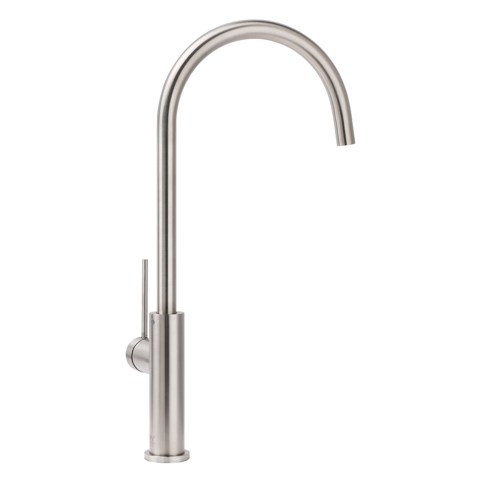 Brushed Nickel 435mm Tall Slim Round Kitchen Laundry Sink Mixer Faucet Tap Spout