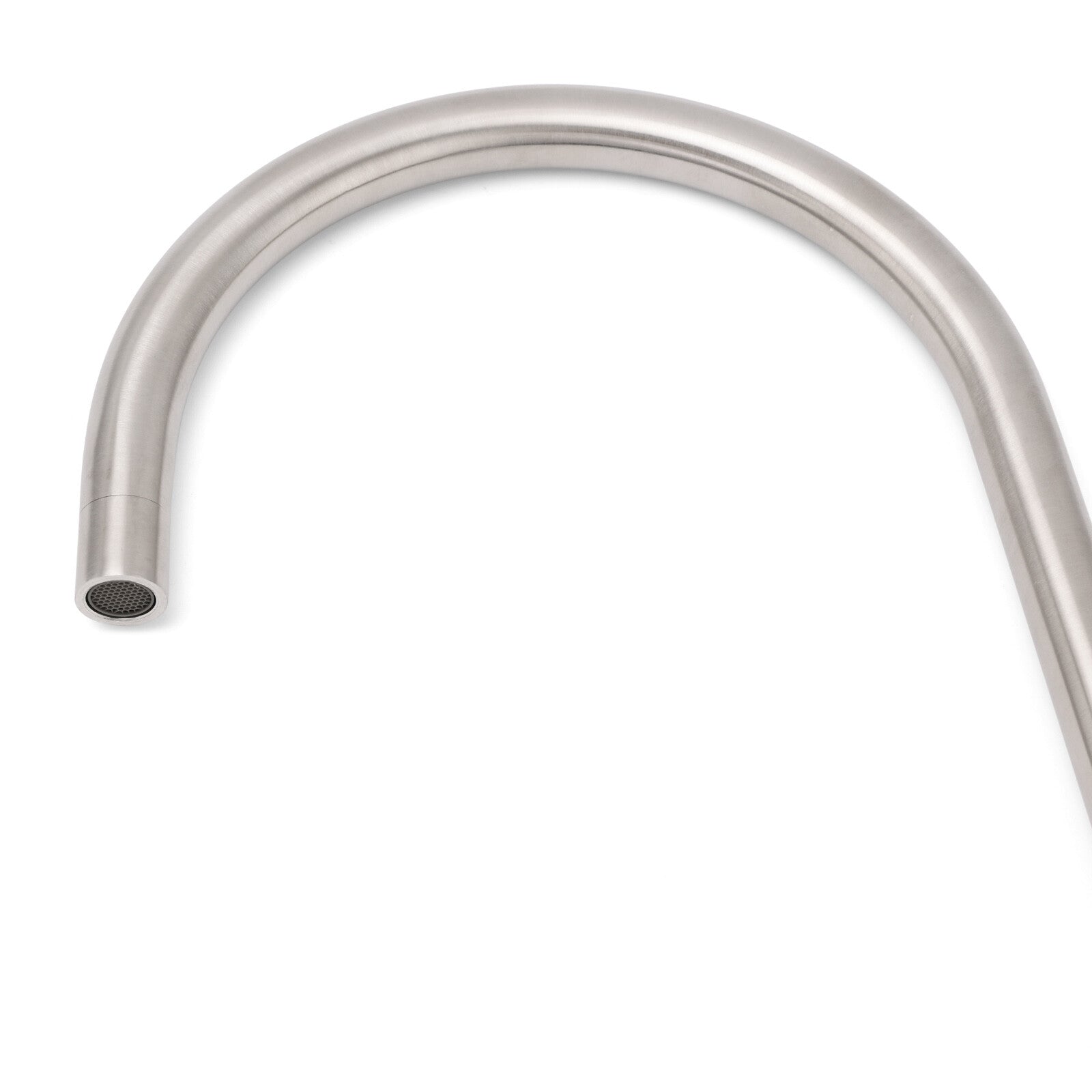 Brushed Nickel 435mm Tall Slim Round Kitchen Laundry Sink Mixer Faucet Tap Spout