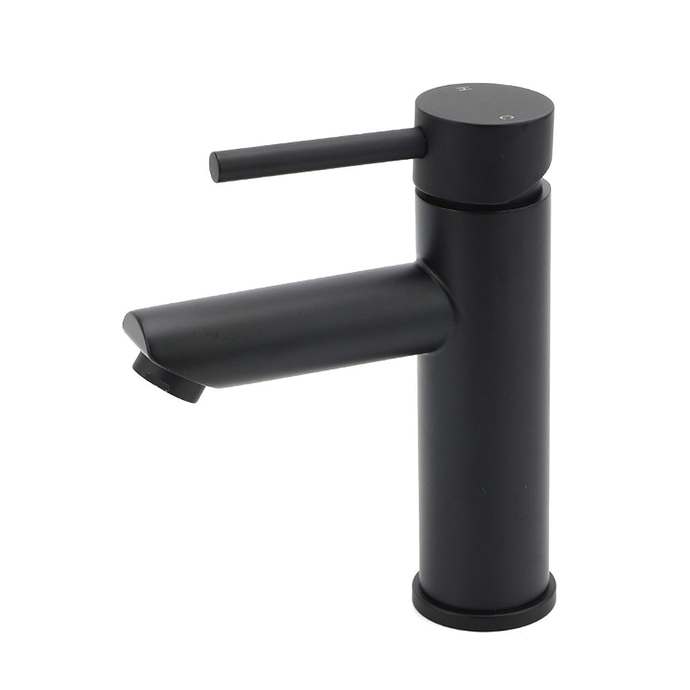 Shower Heads & Screens: WELS Black 7.5L/min Kitchen Laundry Round Basin Mixer Vanity Sink Faucet Tap Set