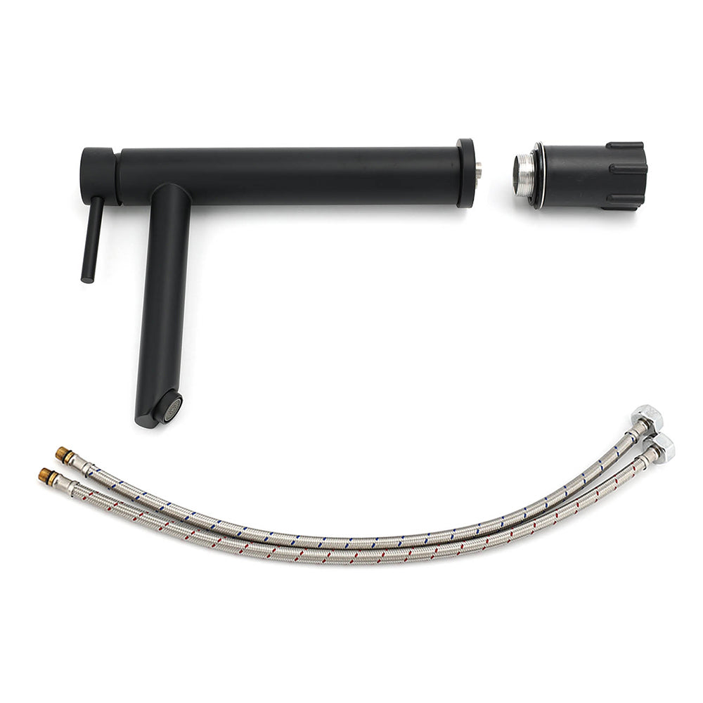 Shower Heads & Screens: WELS Matt Black Round Tall Basin Mixer Vanity Bathroon Sink Tap Laundry Faucet