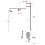 Shower Heads & Screens: WELS 7.5L/m Round Tall Laundry Basin Mixer Vanity Sink Faucet Tap Polish Chrome