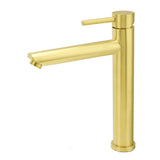Shower Heads & Screens: WELS Brushed Gold Laundry Round Tall Basin Mixer Vanity Sink Faucet Tap 304 SUS