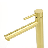 Shower Heads & Screens: WELS Brushed Gold Laundry Round Tall Basin Mixer Vanity Sink Faucet Tap 304 SUS