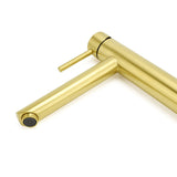Shower Heads & Screens: WELS Brushed Gold Laundry Round Tall Basin Mixer Vanity Sink Faucet Tap 304 SUS