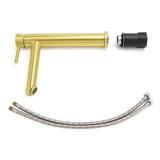 Shower Heads & Screens: WELS Brushed Gold Laundry Round Tall Basin Mixer Vanity Sink Faucet Tap 304 SUS