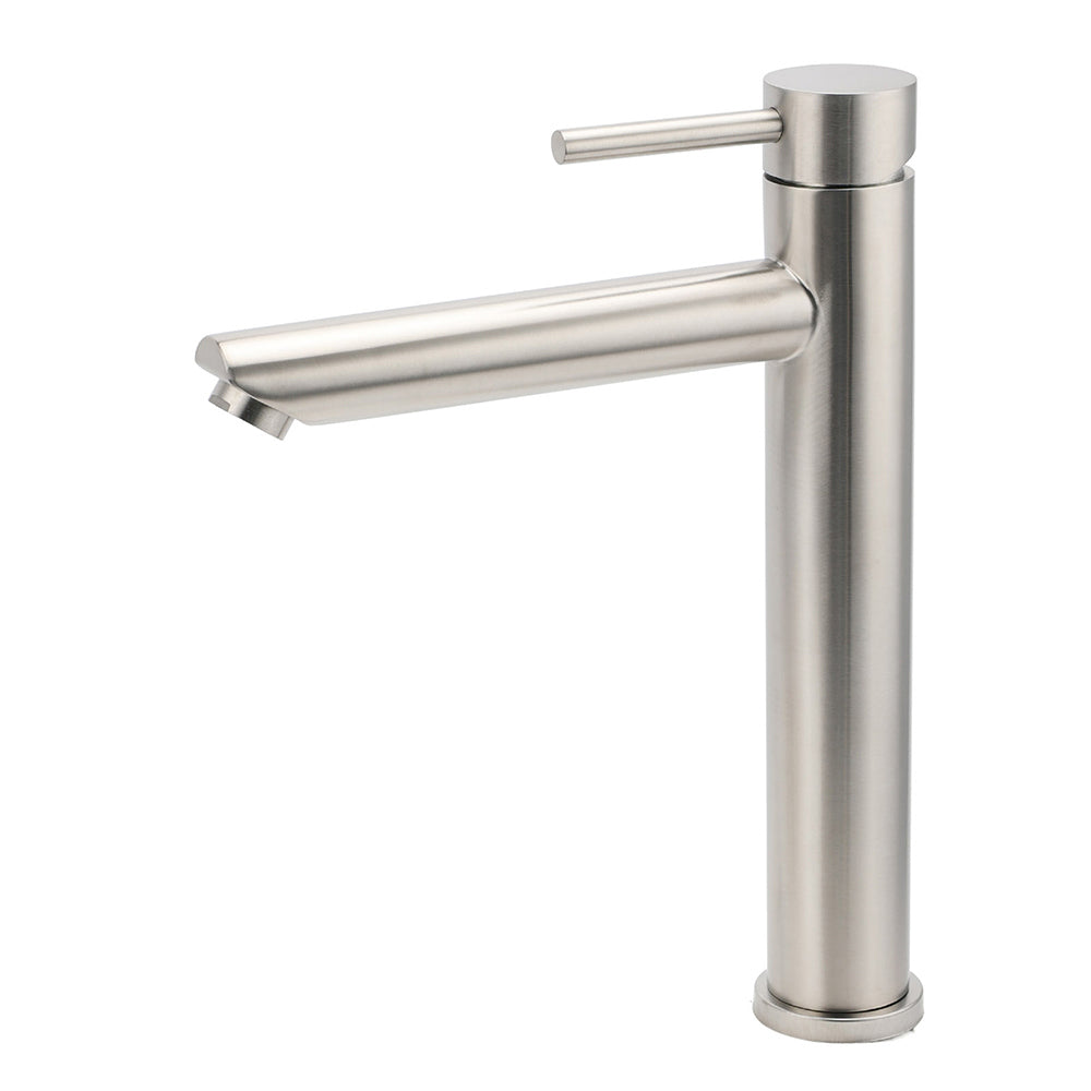 WELS Bathroom Laundry Round Basin Mixer Vanity Sink Faucet, Silver