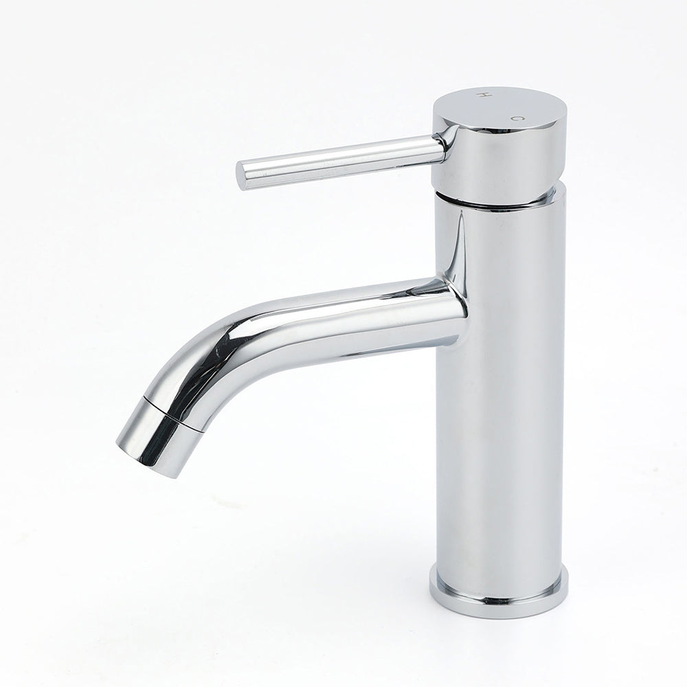 WELS Round Curve Kitchen Laundry Short Basin Mixer Vanity, Chrome