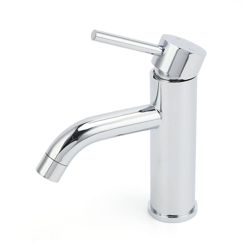 WELS Round Curve Kitchen Laundry Short Basin Mixer Vanity, Chrome