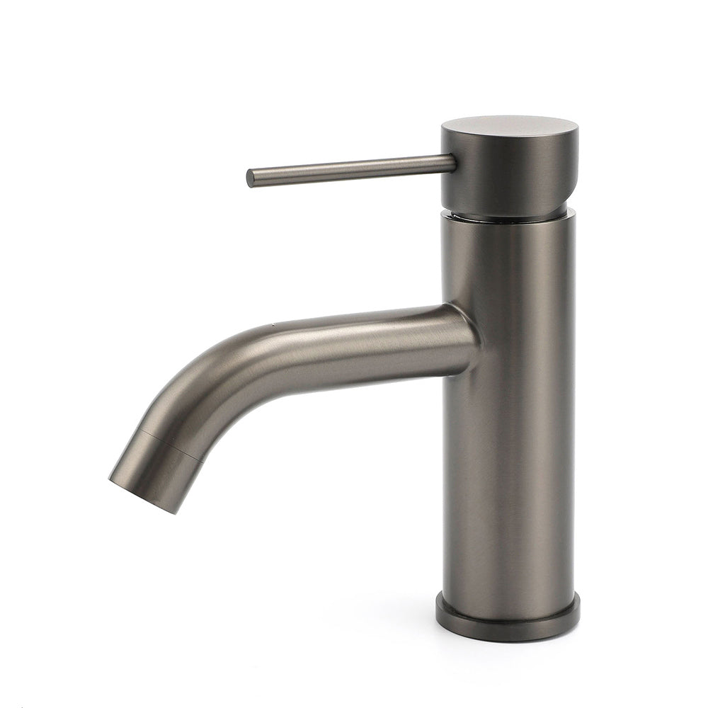 Shower Heads & Screens: WELS Gun Metal Grey Kitchen Laundry Round Basin Mixer Vanity Sink Faucet Tap Set