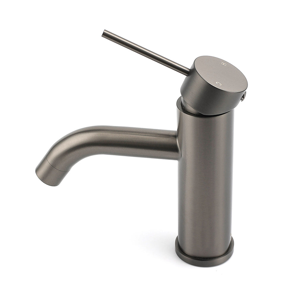 Shower Heads & Screens: WELS Gun Metal Grey Kitchen Laundry Round Basin Mixer Vanity Sink Faucet Tap Set
