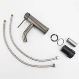 Shower Heads & Screens: WELS Gun Metal Grey Kitchen Laundry Round Basin Mixer Vanity Sink Faucet Tap Set