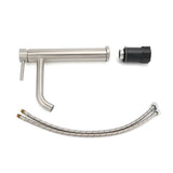 Brushed Nickel Tall Kitchen Laundry Basin Mixer Vanity Curve Sink Faucet Tap Set