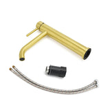Shower Heads & Screens: WELS Brushed Gold Tall Kitchen Laundry Basin Mixer Vanity Sink Faucet Tap Bath