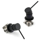 Shower Heads & Screens: Watermark Matt Black Round Bath Shower Mixer Valve Hot Cold Water Tap Small Face