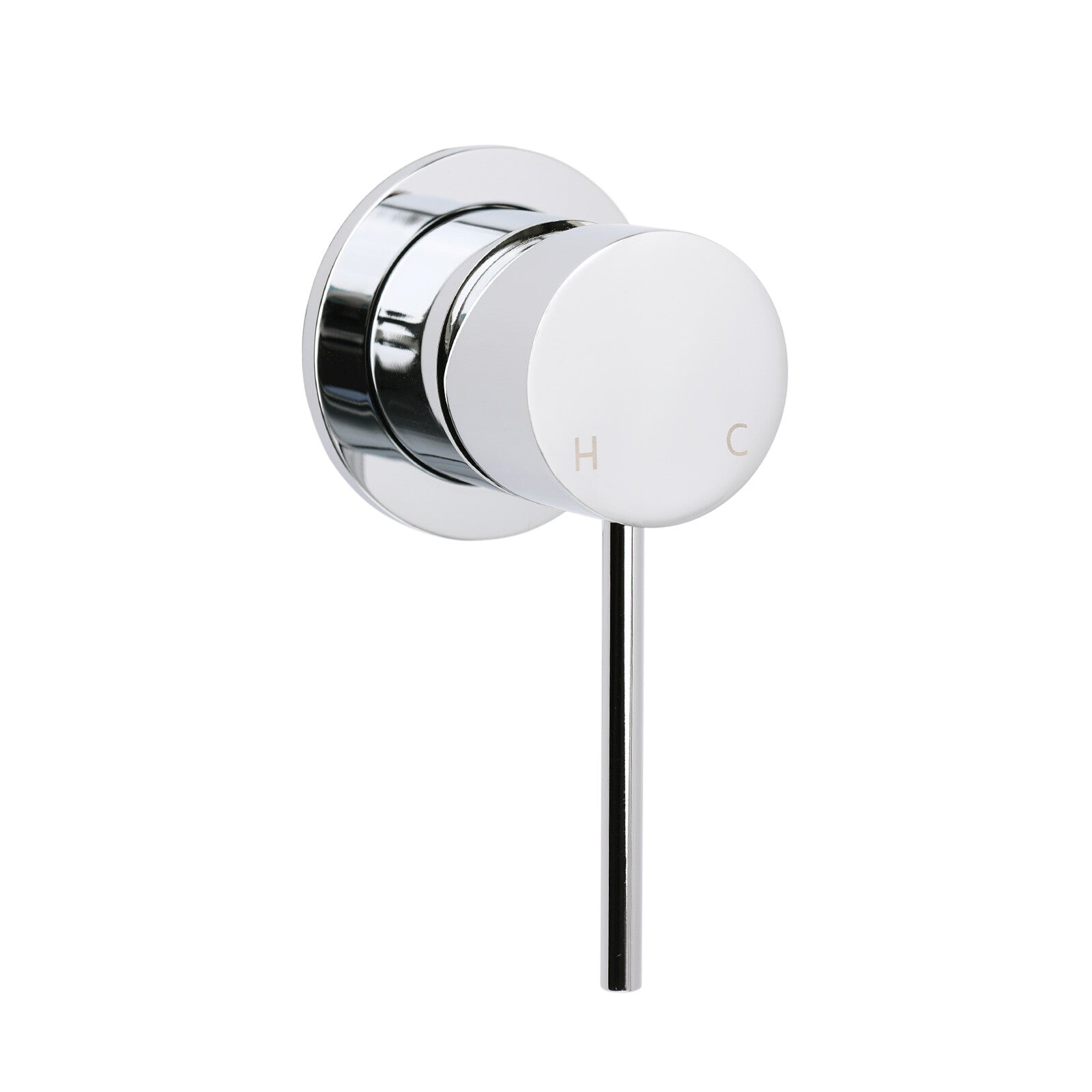 Bathroom Chrome Round Pin Lever Handle Hot Cold Water Tapware Shower Mixer Valve