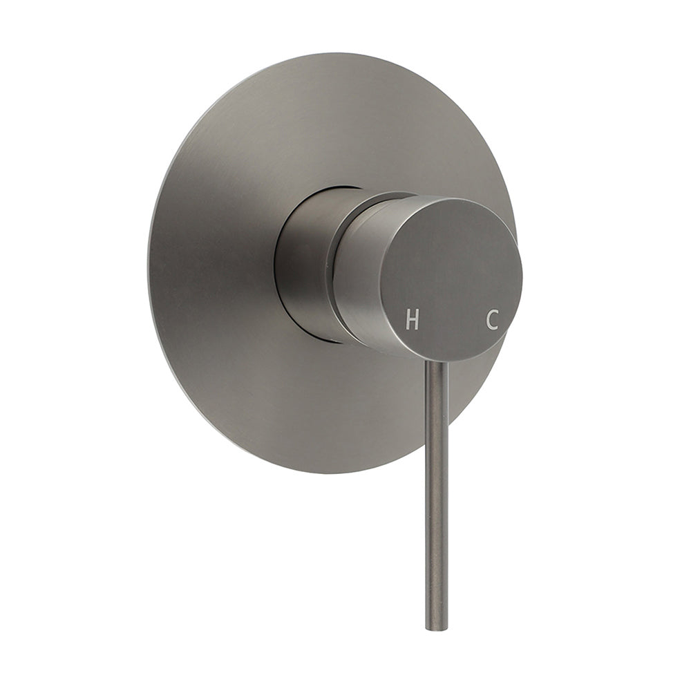 Shower Heads & Screens: Watermark Gun Metal Grey Round Bathroom Shower Hot Cold Mixer Ceramic Cartridge
