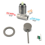 Shower Heads & Screens: Gun Metal Round Small Face Wall Shower Mixer Hot Cold Bath Tap Valve Cartridge