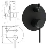 Shower Heads & Screens: Stainless Steel Black Round Shower Mixer Diverter Lead Free Healthy For Bath Set