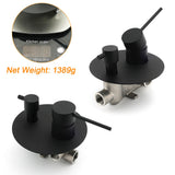 Shower Heads & Screens: Stainless Steel Black Round Shower Mixer Diverter Lead Free Healthy For Bath Set