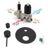 Shower Heads & Screens: Stainless Steel Black Round Shower Mixer Diverter Lead Free Healthy For Bath Set