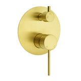 Shower Heads & Screens: Brushed Gold Round Shower Mixer 2 Way Diverter For Bath Twin Shower Watermark