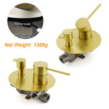 Shower Heads & Screens: Brushed Gold Round Shower Mixer 2 Way Diverter For Bath Twin Shower Watermark