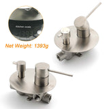 Shower Heads & Screens: AU Round Stainless Steel Shower Mixer Diverter Brushed Nickel For Bathroom Sets