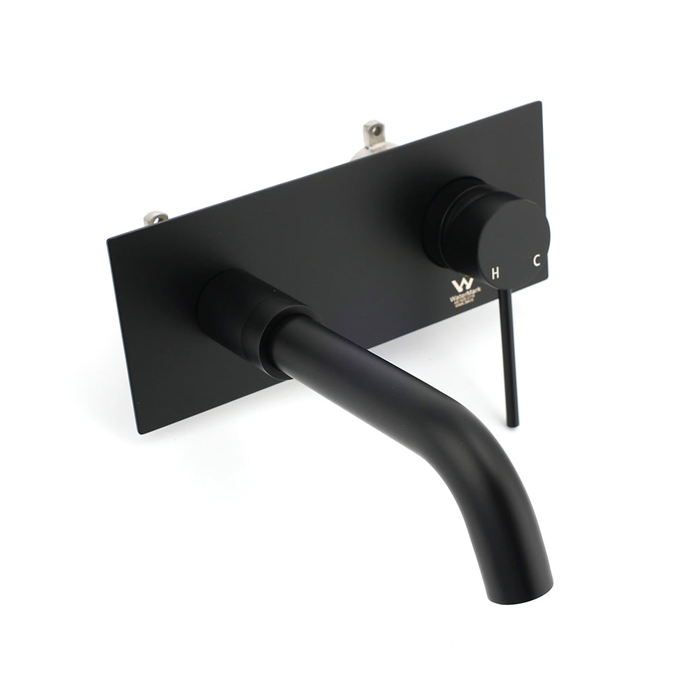 Shower Heads & Screens: Matt Black Round Basin Mixer Bathtub Wall Mounted Faucet Tap Laundry Spout Set