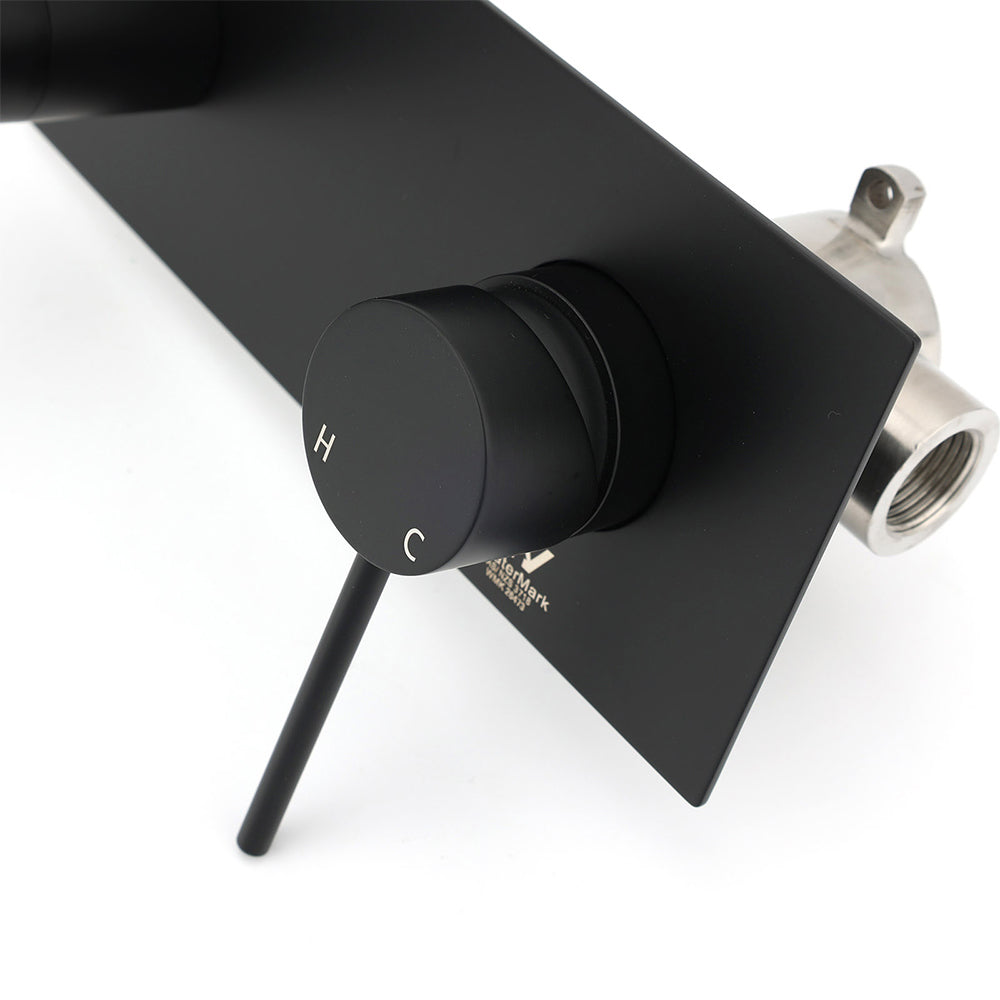 Shower Heads & Screens: Matt Black Round Basin Mixer Bathtub Wall Mounted Faucet Tap Laundry Spout Set
