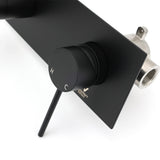Shower Heads & Screens: Matt Black Round Basin Mixer Bathtub Wall Mounted Faucet Tap Laundry Spout Set