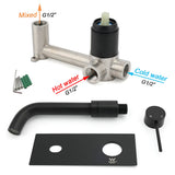 Shower Heads & Screens: Matt Black Round Basin Mixer Bathtub Wall Mounted Faucet Tap Laundry Spout Set