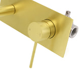 Shower Heads & Screens: WELS Bathroom Round Wall Basin Mixer Vanity Sink Tap Spout Faucet Brushed Gold