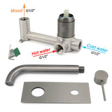 Shower Heads & Screens: WELS Gun Metal Round Wall Basin Mixer Vanity Sink Tap Hot Cold Faucet Spout