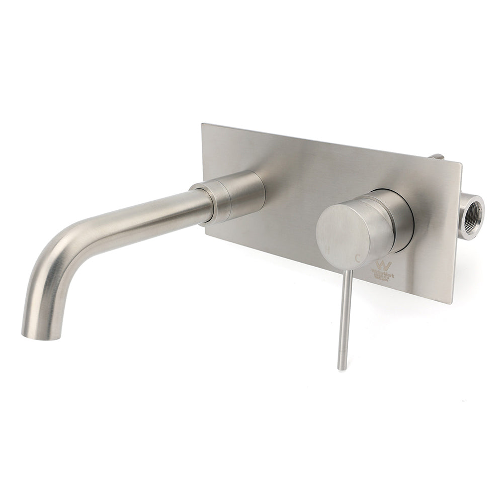 Shower Heads & Screens: WELS Round Wall Mounted Basin Vanity Mixer Bath Tub Faucet Spout Brushed Nickel