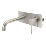 Shower Heads & Screens: WELS Round Wall Mounted Basin Vanity Mixer Bath Tub Faucet Spout Brushed Nickel