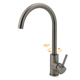 Shower Heads & Screens: Gun Metal Round Kitchen Mixer Sink Tap 360° Swivel Laundry Basin Faucet Spout Set