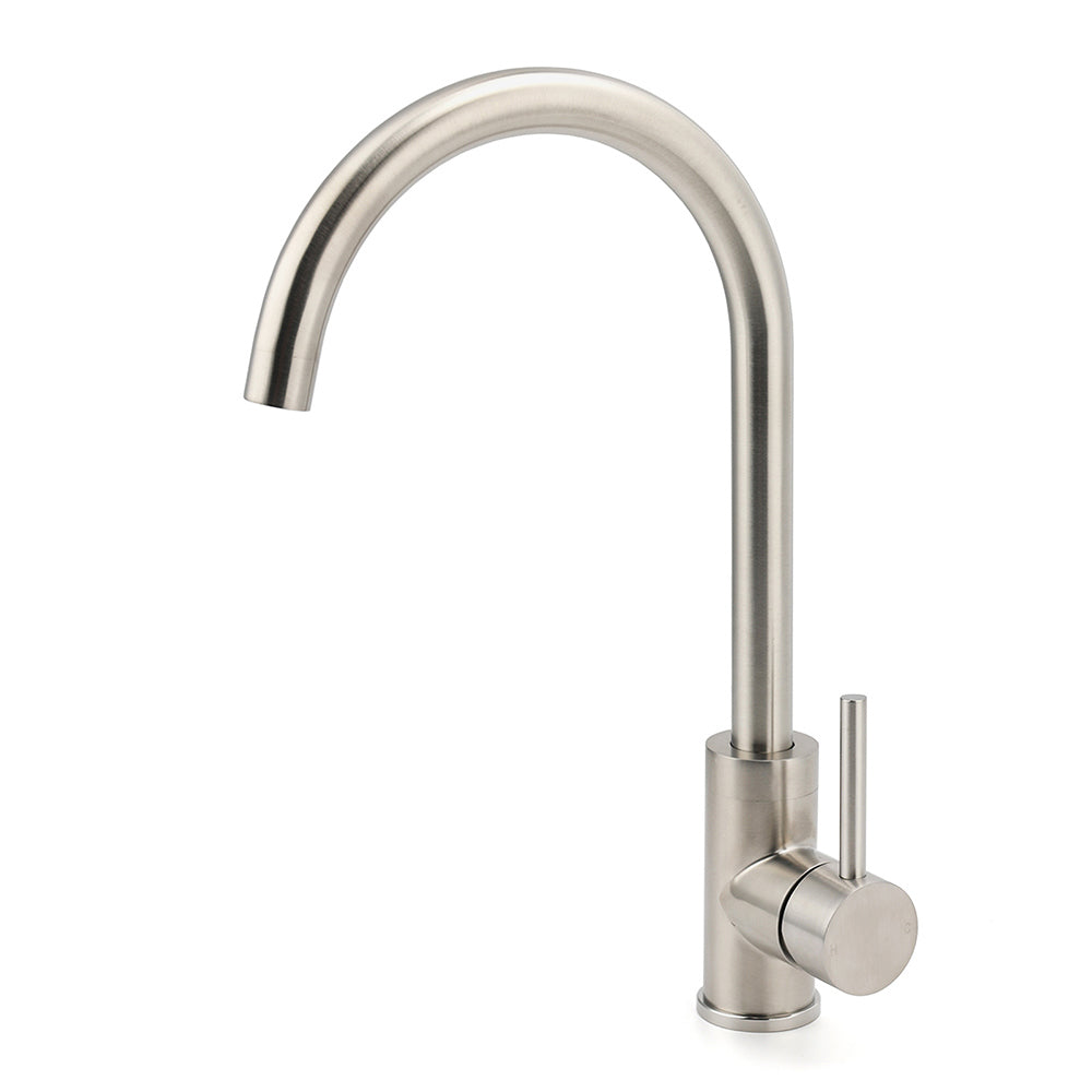 Shower Heads & Screens: WELS Kitchen Laundry Swivel Sink Mixer Faucet Tap Spout Stainless Steel Brushed