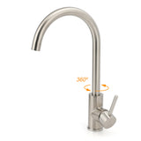 Shower Heads & Screens: WELS Kitchen Laundry Swivel Sink Mixer Faucet Tap Spout Stainless Steel Brushed
