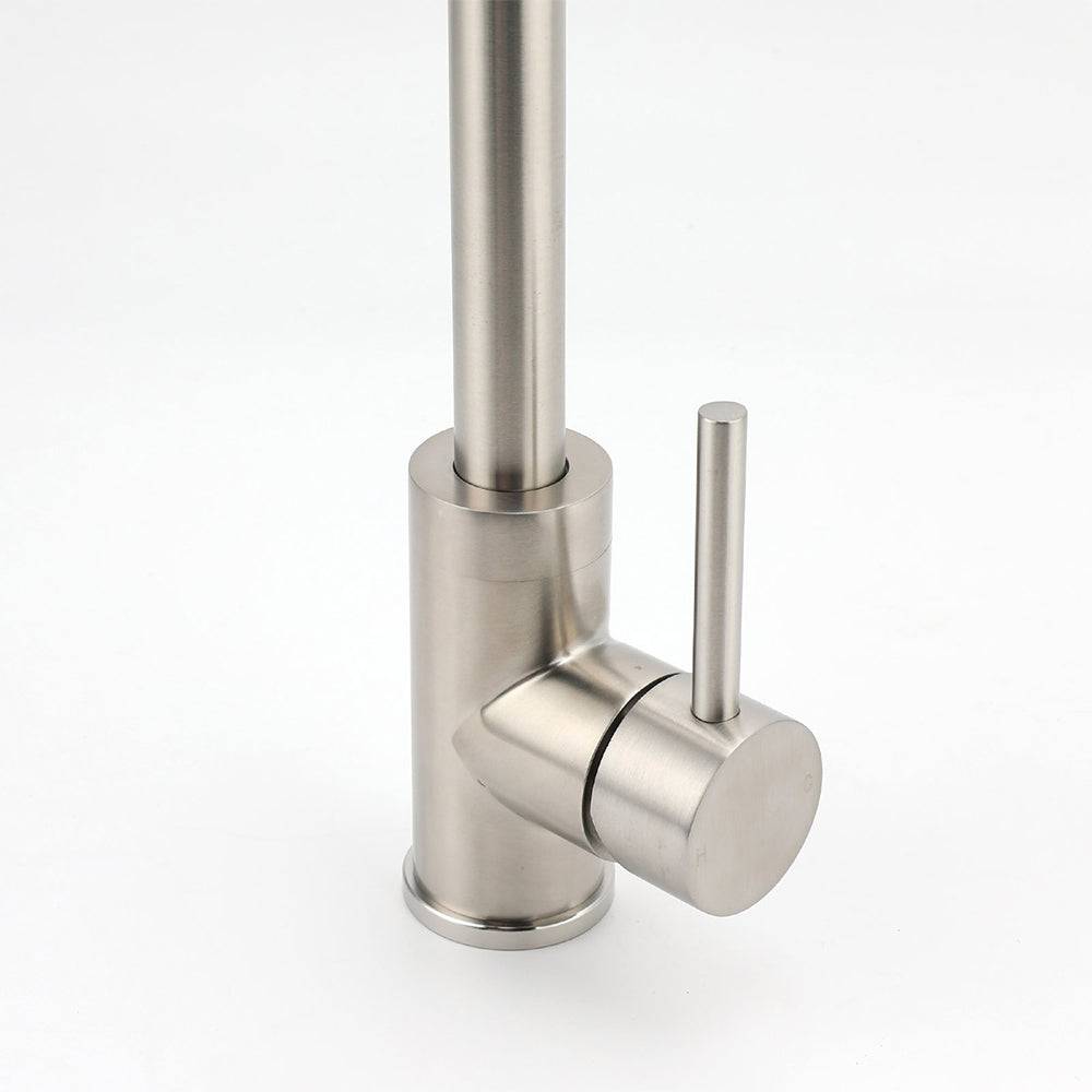 Shower Heads & Screens: WELS Kitchen Laundry Swivel Sink Mixer Faucet Tap Spout Stainless Steel Brushed