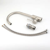 Shower Heads & Screens: WELS Kitchen Laundry Swivel Sink Mixer Faucet Tap Spout Stainless Steel Brushed