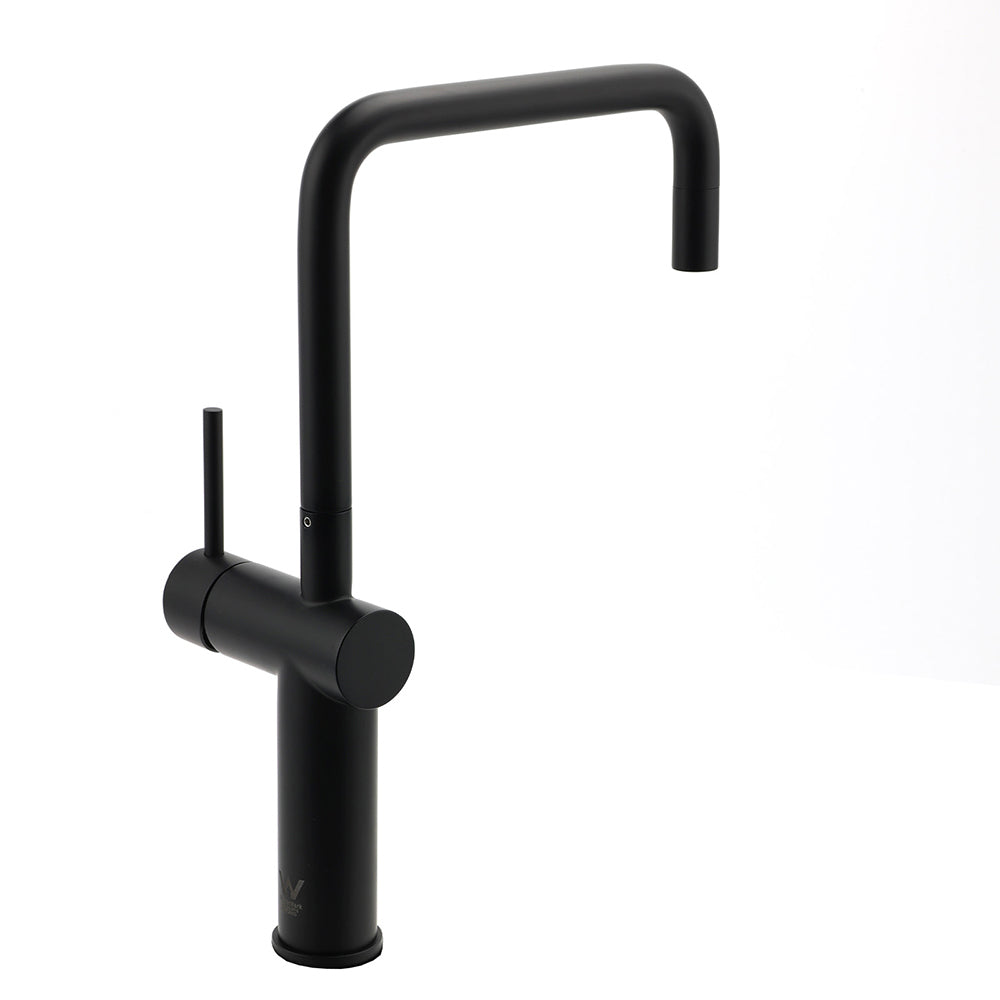 Shower Heads & Screens: WELS Matt Black SUS Tall Kitchen Laundry 360º Swivel Sink Mixer Faucet Tap Spout