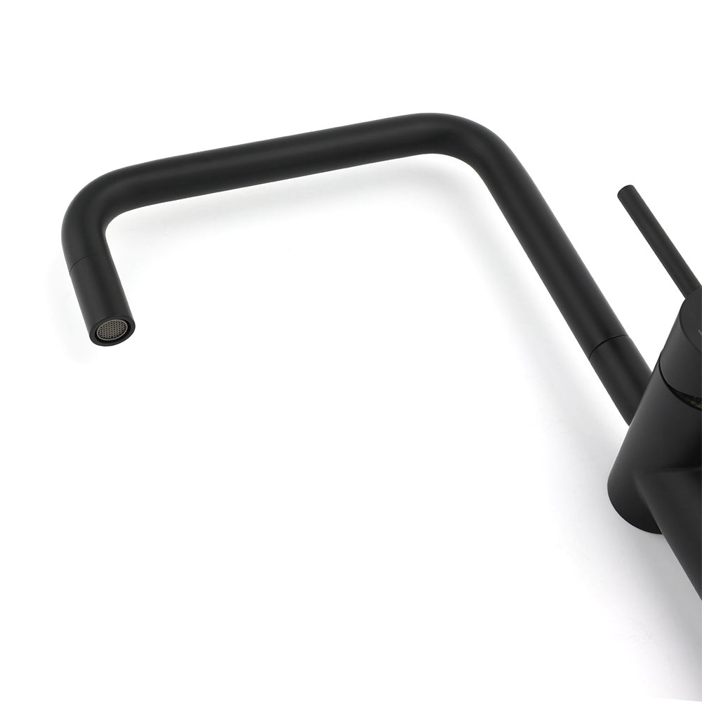 Shower Heads & Screens: WELS Matt Black SUS Tall Kitchen Laundry 360º Swivel Sink Mixer Faucet Tap Spout