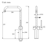 Shower Heads & Screens: WELS Matt Black SUS Tall Kitchen Laundry 360º Swivel Sink Mixer Faucet Tap Spout