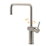 Shower Heads & Screens: WELS 6L/m Kitchen Laundry 360º Swivel Sink Mixer Faucet Tap Spout Brushed Silver