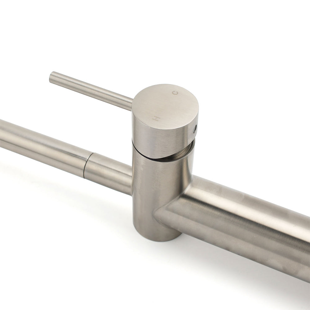 Shower Heads & Screens: WELS 6L/m Kitchen Laundry 360º Swivel Sink Mixer Faucet Tap Spout Brushed Silver