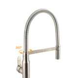 Shower Heads & Screens: Brushed Nickel Kitchen Sink Basin Mixer 360 Swivel Faucet Tap Pull Out Spout SUS