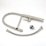 Shower Heads & Screens: Brushed Nickel Kitchen Sink Basin Mixer 360 Swivel Faucet Tap Pull Out Spout SUS
