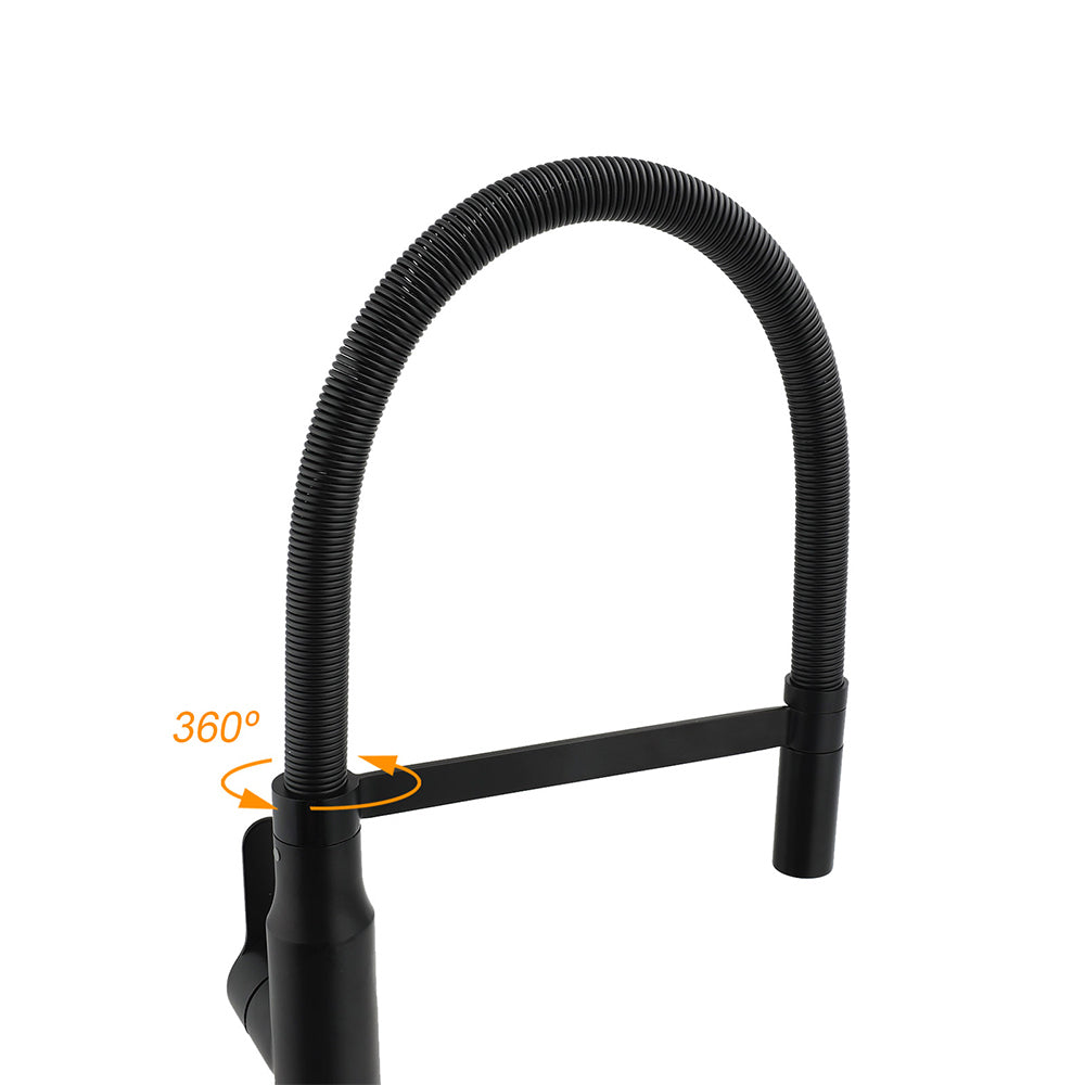 Matt Black Kitchen Sink Basin Mixer 360º Swivel Faucet Tap Pull Out Spout WELS