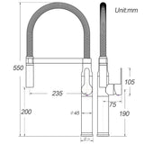 Shower Heads & Screens: WELS Gun Metal Stainless Steel Pull Out Swivel Kitchen Mixer Sink Tap Spout Faucet